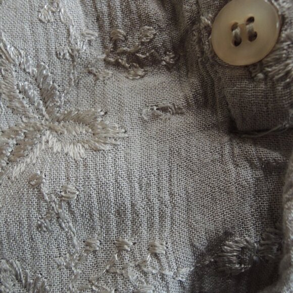 HerStyle Sage Gray Green Embroidered Hippie Dress M *Runs L - Picture 9 of 10